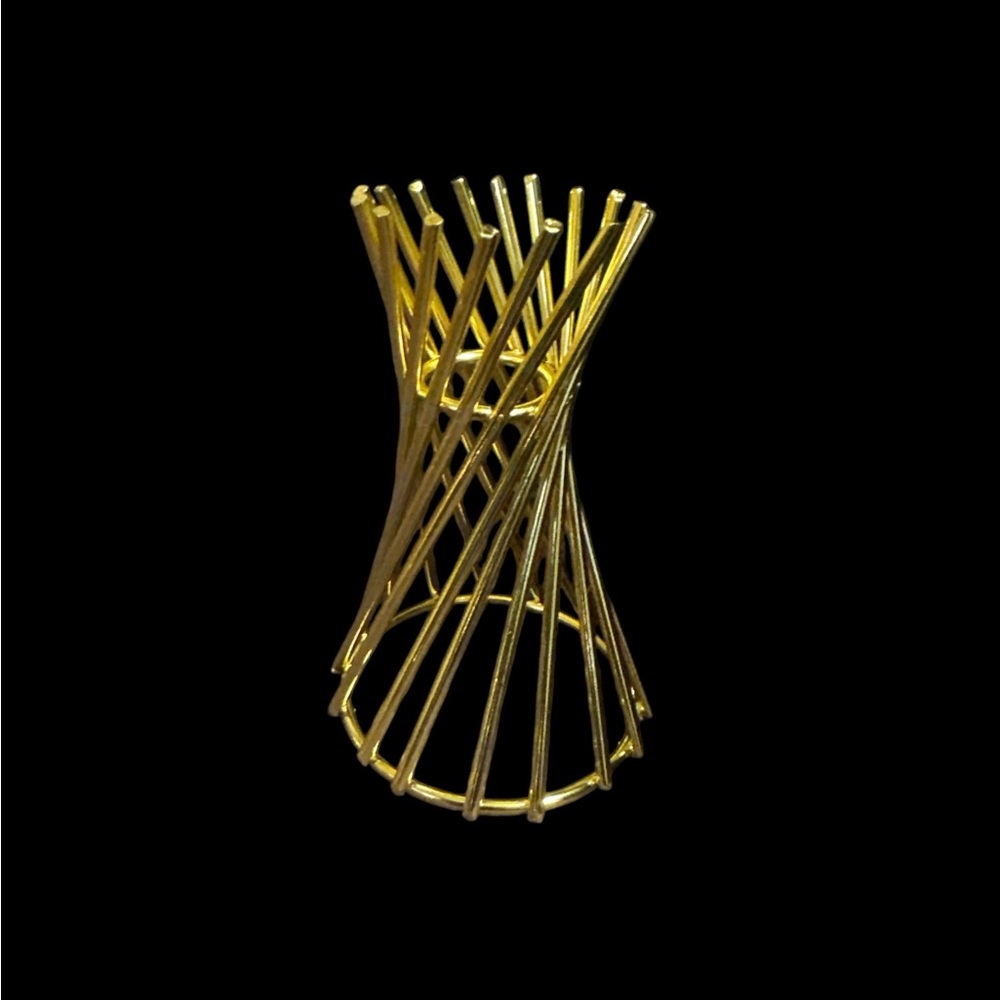 Modern Abstract Medium Crystals Rocks Precious Gem Sphere Holder Stand - Gold